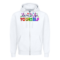 White Western Dare To Be Yourself LGBTQ Zipper Hoodie - BundleAndBundleShop