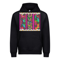 Black tie dye hearts and butterfly with flowers Urban Hoodie - Artiststas