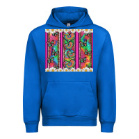 Cobalt tie dye hearts and butterfly with flowers Urban Hoodie - Artiststas