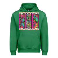 Emerald tie dye hearts and butterfly with flowers Urban Hoodie - Artiststas