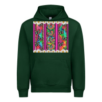 Forest Green tie dye hearts and butterfly with flowers Urban Hoodie - Artiststas