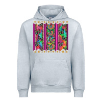Heather Grey tie dye hearts and butterfly with flowers Urban Hoodie - Artiststas