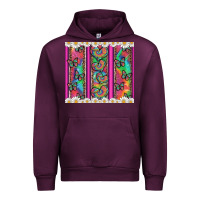 Mauve Wine tie dye hearts and butterfly with flowers Urban Hoodie - Artiststas