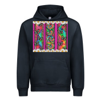 Navy tie dye hearts and butterfly with flowers Urban Hoodie - Artiststas