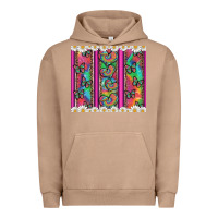 Pigment Burro tie dye hearts and butterfly with flowers Urban Hoodie - Artiststas