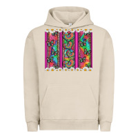 Pigment French Oak tie dye hearts and butterfly with flowers Urban Hoodie - Artiststas