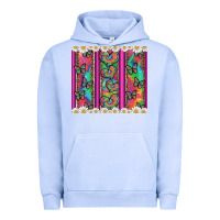 Pigment Grape Ice tie dye hearts and butterfly with flowers Urban Hoodie - Artiststas