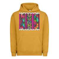 Pigment Peanut Butter tie dye hearts and butterfly with flowers Urban Hoodie - Artiststas