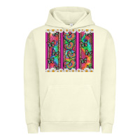 Pigment Pistachio tie dye hearts and butterfly with flowers Urban Hoodie - Artiststas