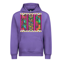 Tulip tie dye hearts and butterfly with flowers Urban Hoodie - Artiststas