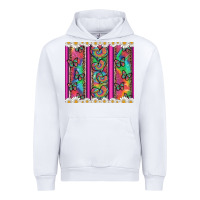 White tie dye hearts and butterfly with flowers Urban Hoodie - Artiststas