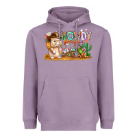 Lavender Easter Howdy Peeps Bunny Heavyweight Hoodie - CowhideDigitalArt