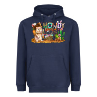 Navy Easter Howdy Peeps Bunny Heavyweight Hoodie - CowhideDigitalArt