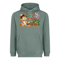 Sage Easter Howdy Peeps Bunny Heavyweight Hoodie - CowhideDigitalArt