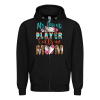 Black My Favorite Player Calls Me Mom Zipper Hoodie - BundleAndBundleShop