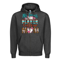 Charcoal Heather My Favorite Player Calls Me Mom Zipper Hoodie - BundleAndBundleShop