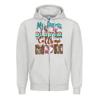 Dove Grey My Favorite Player Calls Me Mom Zipper Hoodie - BundleAndBundleShop