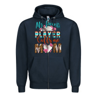 Navy My Favorite Player Calls Me Mom Zipper Hoodie - BundleAndBundleShop