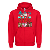 Red My Favorite Player Calls Me Mom Zipper Hoodie - BundleAndBundleShop