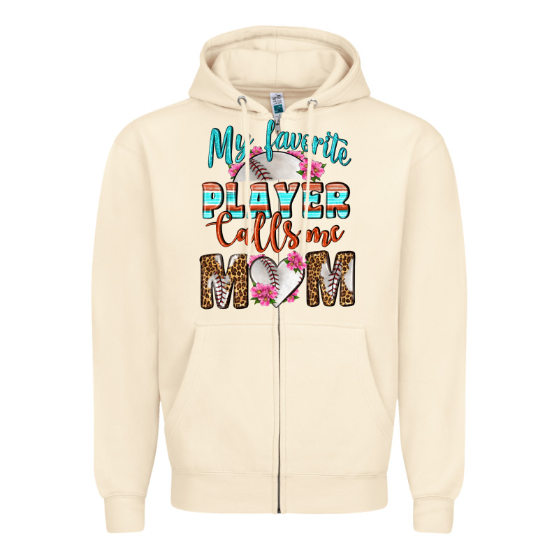 My Favorite Player Calls Me Mom Zipper Hoodie by BundleAndBundleShop | Teevron