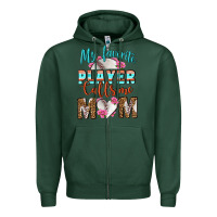 Sports Green My Favorite Player Calls Me Mom Zipper Hoodie - BundleAndBundleShop