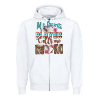 White My Favorite Player Calls Me Mom Zipper Hoodie - BundleAndBundleShop