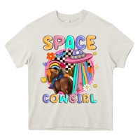 Cream space cowgirl Heavy Core Tee - MaliasSmallBusiness