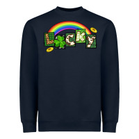 Navy Lucky St. Patrick's Day Heavyweight Sweatshirt - CowGirlArtShop
