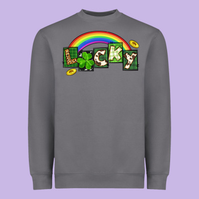 Lucky St. Patrick's Day Heavyweight Sweatshirt Designed By Cowgirlartshop
