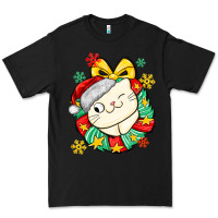 Black Christmas wreaths cat Premium Tee - MaliasSmallBusiness