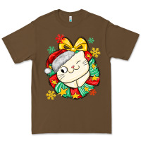 Cacao Christmas wreaths cat Premium Tee - MaliasSmallBusiness