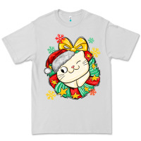 Dove Grey Christmas wreaths cat Premium Tee - MaliasSmallBusiness