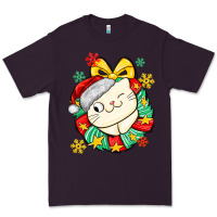 Plum Christmas wreaths cat Premium Tee - MaliasSmallBusiness
