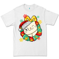 White Christmas wreaths cat Premium Tee - MaliasSmallBusiness