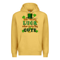 Antique Gold who needs luck when youre this cute st patricks Premium Hoodie - FaDigitalArtStudio