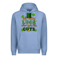 Colony Blue who needs luck when youre this cute st patricks Premium Hoodie - FaDigitalArtStudio