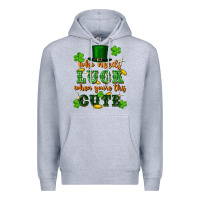 Heather Grey who needs luck when youre this cute st patricks Premium Hoodie - FaDigitalArtStudio