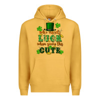 Mustard who needs luck when youre this cute st patricks Premium Hoodie - FaDigitalArtStudio