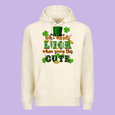 Who Needs Luck When Youre This Cute St Patricks Premium Hoodie Designed By Fadigitalartstudio