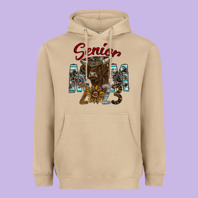 Senior Mom 2023 Heavyweight Hoodie Designed By Cowhidedigitalart