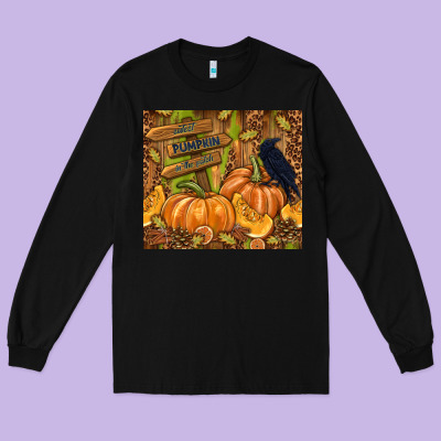 Cutest Pumpkin In The Patch Long Sleeve Tee Designed By Tumblerdesignbyshophia