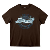 Chocolate Brown frostys snowflake cafe Heavy Core Tee - MaliasSmallBusiness