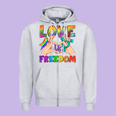 Love Is Freedom Zipper Hoodie Designed By Bundleandbundleshop