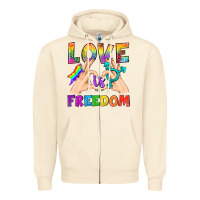 Sandshell Love Is Freedom Zipper Hoodie - BundleAndBundleShop