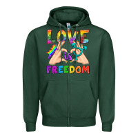 Sports Green Love Is Freedom Zipper Hoodie - BundleAndBundleShop