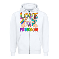 White Love Is Freedom Zipper Hoodie - BundleAndBundleShop