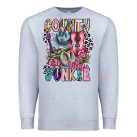 Heather Grey country music junkie Premium Sweatshirt - CowhideDigitalArt