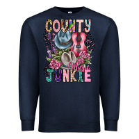 Navy country music junkie Premium Sweatshirt - CowhideDigitalArt