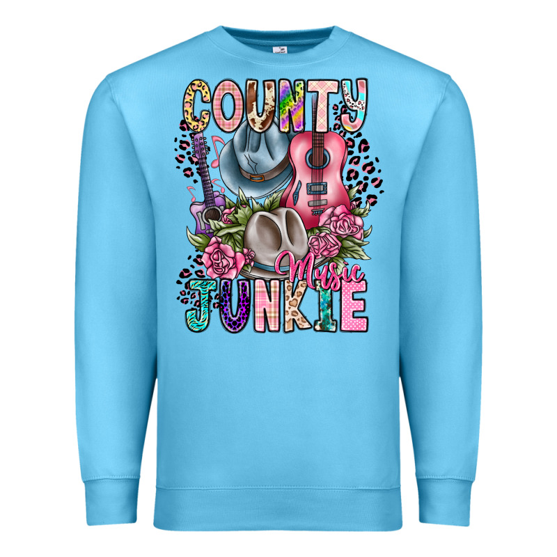 Country Music Junkie Premium Sweatshirt by CowhideDigitalArt | Teevron
