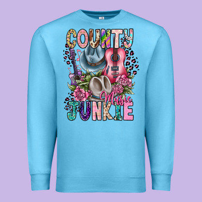Country Music Junkie Premium Sweatshirt Designed By Cowhidedigitalart